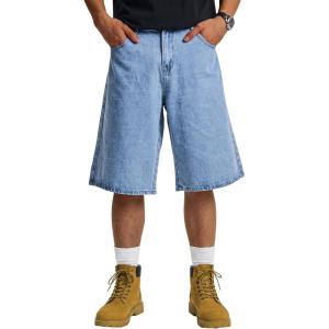 image:imageJMIERR Mens ALine Baggy Jeans Shorts Wide Leg Casual Loose Fit Y2K Streetwear Denim ShortsBeau Blue