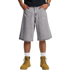 image:imageJMIERR Mens ALine Baggy Jeans Shorts Wide Leg Casual Loose Fit Y2K Streetwear Denim ShortsLight Grey