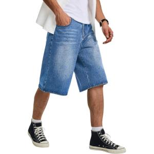 image:imageJMIERR Mens ALine Baggy Jeans Shorts Wide Leg Casual Loose Fit Y2K Streetwear Denim ShortsSky Blue