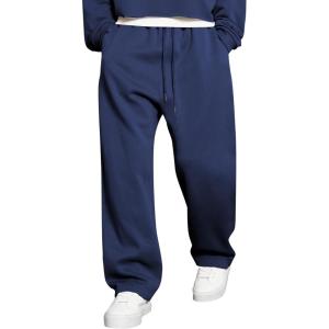 image:imageJMIERR Mens Casual Baggy Pants Lightweight Wide Leg Lounge Travel Pants Streetwear with PocketsBlue