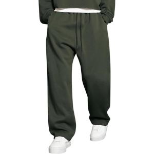 image:imageJMIERR Mens Casual Baggy Pants Lightweight Wide Leg Lounge Travel Pants Streetwear with PocketsGreen