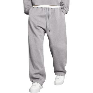 image:imageJMIERR Mens Casual Baggy Pants Lightweight Wide Leg Lounge Travel Pants Streetwear with PocketsLight Grey