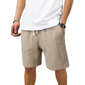 image:imageJMIERR Mens Lounge Sweat Shorts Cable Knit Drawstring Elastic Waist Casual Summer Vacation Beach 75 Inch ShortsLight French Beige