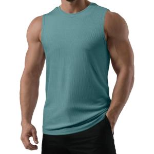 image:imageJMIERR Sleeveless Tank Tops Workout Muscle Gym Ribbed Shirt Athletic Bodybuilding T ShirtsMist Green