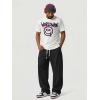 image:imageJMIERR Mens Baggy Loose Fit Raw Hem Sweatpants Casual Drawstring Pants Y2K Wide Leg Stretchy Pants with Pockets0 Black