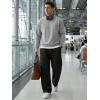 image:imageJMIERR Mens Baggy Loose Fit Raw Hem Sweatpants Casual Drawstring Pants Y2K Wide Leg Stretchy Pants with Pockets0 Black