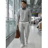 image:imageJMIERR Mens Baggy Loose Fit Raw Hem Sweatpants Casual Drawstring Pants Y2K Wide Leg Stretchy Pants with Pockets1 Light Grey