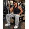 image:imageJMIERR Mens Baggy Loose Fit Raw Hem Sweatpants Casual Drawstring Pants Y2K Wide Leg Stretchy Pants with Pockets1 Light Grey