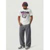 image:imageJMIERR Mens Baggy Loose Fit Raw Hem Sweatpants Casual Drawstring Pants Y2K Wide Leg Stretchy Pants with Pockets2 Dark Grey
