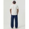 image:imageJMIERR Mens Baggy Loose Fit Raw Hem Sweatpants Casual Drawstring Pants Y2K Wide Leg Stretchy Pants with PocketsA Navy Blue
