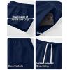 image:imageJMIERR Mens Baggy Loose Fit Raw Hem Sweatpants Casual Drawstring Pants Y2K Wide Leg Stretchy Pants with PocketsA Navy Blue