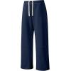 image:imageJMIERR Mens Baggy Loose Fit Raw Hem Sweatpants Casual Drawstring Pants Y2K Wide Leg Stretchy Pants with PocketsA Navy Blue