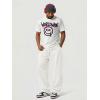 image:imageJMIERR Mens Baggy Loose Fit Raw Hem Sweatpants Casual Drawstring Pants Y2K Wide Leg Stretchy Pants with PocketsA White