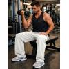 image:imageJMIERR Mens Baggy Loose Fit Raw Hem Sweatpants Casual Drawstring Pants Y2K Wide Leg Stretchy Pants with PocketsA White