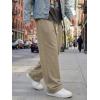 image:imageJMIERR Mens Baggy Loose Fit Raw Hem Sweatpants Casual Drawstring Pants Y2K Wide Leg Stretchy Pants with PocketsB Khaki