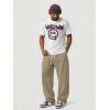 image:imageJMIERR Mens Baggy Loose Fit Raw Hem Sweatpants Casual Drawstring Pants Y2K Wide Leg Stretchy Pants with PocketsB Khaki