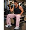 image:imageJMIERR Mens Baggy Loose Fit Raw Hem Sweatpants Casual Drawstring Pants Y2K Wide Leg Stretchy Pants with PocketsB Pink