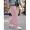 image:imageJMIERR Mens Baggy Loose Fit Raw Hem Sweatpants Casual Drawstring Pants Y2K Wide Leg Stretchy Pants with PocketsB Pink
