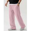 image:imageJMIERR Mens Baggy Loose Fit Raw Hem Sweatpants Casual Drawstring Pants Y2K Wide Leg Stretchy Pants with PocketsB Pink