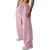 image:imageJMIERR Mens Baggy Loose Fit Raw Hem Sweatpants Casual Drawstring Pants Y2K Wide Leg Stretchy Pants with PocketsB Pink
