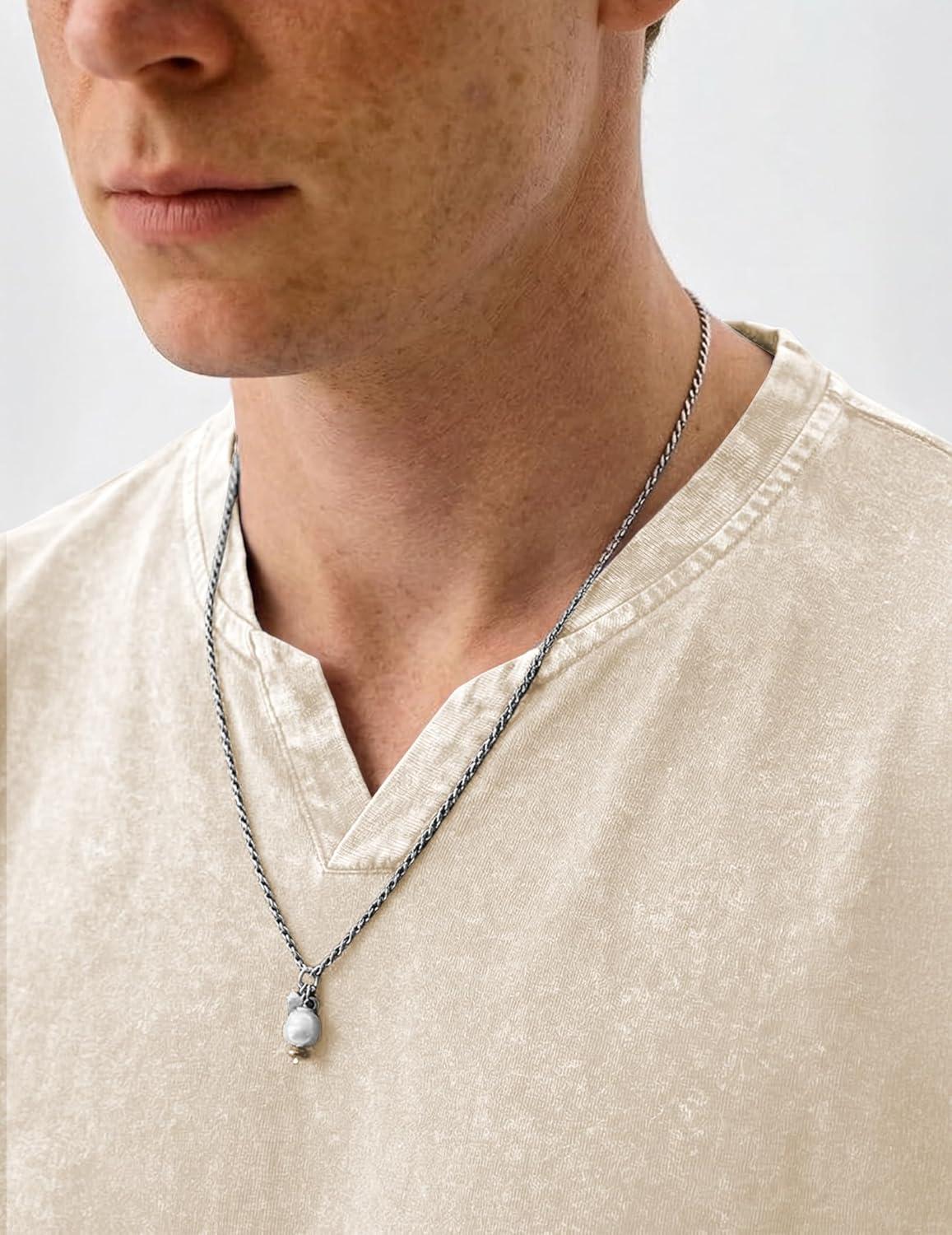 image:imageJMIERR Oversized T Shirts for Men Women Vintage Wash 100 Cotton V Neck Drop Shoulder Tee TopsBeige