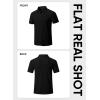 image:imageJMIERR Mens Textured Knit Polo Shirt Summer Short Sleeve Vacation Button Beach Knit Stretchy Golf Shirts0 Black