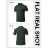 image:imageJMIERR Mens Textured Knit Polo Shirt Summer Short Sleeve Vacation Button Beach Knit Stretchy Golf Shirts01 Duffel Green