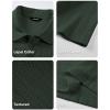 image:imageJMIERR Mens Textured Knit Polo Shirt Summer Short Sleeve Vacation Button Beach Knit Stretchy Golf Shirts01 Duffel Green