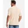 image:imageJMIERR Mens Textured Knit Polo Shirt Summer Short Sleeve Vacation Button Beach Knit Stretchy Golf ShirtsApricot