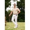 image:imageJMIERR Mens Textured Knit Polo Shirt Summer Short Sleeve Vacation Button Beach Knit Stretchy Golf ShirtsApricot