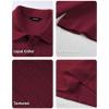 image:imageJMIERR Mens Textured Knit Polo Shirt Summer Short Sleeve Vacation Button Beach Knit Stretchy Golf ShirtsBurgundy