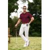 image:imageJMIERR Mens Textured Knit Polo Shirt Summer Short Sleeve Vacation Button Beach Knit Stretchy Golf ShirtsBurgundy