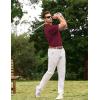 image:imageJMIERR Mens Textured Knit Polo Shirt Summer Short Sleeve Vacation Button Beach Knit Stretchy Golf ShirtsBurgundy