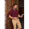 image:imageJMIERR Mens Textured Knit Polo Shirt Summer Short Sleeve Vacation Button Beach Knit Stretchy Golf ShirtsBurgundy