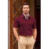 image:imageJMIERR Mens Textured Knit Polo Shirt Summer Short Sleeve Vacation Button Beach Knit Stretchy Golf ShirtsBurgundy