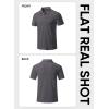 image:imageJMIERR Mens Textured Knit Polo Shirt Summer Short Sleeve Vacation Button Beach Knit Stretchy Golf ShirtsDark Grey