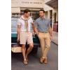 image:imageJMIERR Mens Textured Knit Polo Shirt Summer Short Sleeve Vacation Button Beach Knit Stretchy Golf ShirtsGray