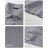image:imageJMIERR Mens Textured Knit Polo Shirt Summer Short Sleeve Vacation Button Beach Knit Stretchy Golf ShirtsGray
