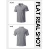 image:imageJMIERR Mens Textured Knit Polo Shirt Summer Short Sleeve Vacation Button Beach Knit Stretchy Golf ShirtsGray