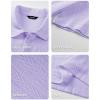 image:imageJMIERR Mens Textured Knit Polo Shirt Summer Short Sleeve Vacation Button Beach Knit Stretchy Golf ShirtsLight Purple