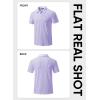 image:imageJMIERR Mens Textured Knit Polo Shirt Summer Short Sleeve Vacation Button Beach Knit Stretchy Golf ShirtsLight Purple