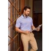image:imageJMIERR Mens Textured Knit Polo Shirt Summer Short Sleeve Vacation Button Beach Knit Stretchy Golf ShirtsLight Purple