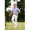 image:imageJMIERR Mens Textured Knit Polo Shirt Summer Short Sleeve Vacation Button Beach Knit Stretchy Golf ShirtsLight Purple