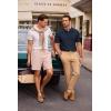 image:imageJMIERR Mens Textured Knit Polo Shirt Summer Short Sleeve Vacation Button Beach Knit Stretchy Golf ShirtsNavy Blue