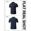 image:imageJMIERR Mens Textured Knit Polo Shirt Summer Short Sleeve Vacation Button Beach Knit Stretchy Golf ShirtsNavy Blue