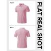 image:imageJMIERR Mens Textured Knit Polo Shirt Summer Short Sleeve Vacation Button Beach Knit Stretchy Golf ShirtsPink