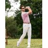 image:imageJMIERR Mens Textured Knit Polo Shirt Summer Short Sleeve Vacation Button Beach Knit Stretchy Golf ShirtsPink