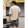 image:imageJMIERR Oversized T Shirts for Men Women Vintage Wash 100 Cotton V Neck Drop Shoulder Tee TopsBeige