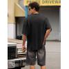 image:imageJMIERR Oversized T Shirts for Men Women Vintage Wash 100 Cotton V Neck Drop Shoulder Tee TopsBlack