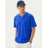 image:imageJMIERR Oversized T Shirts for Men Women Vintage Wash 100 Cotton V Neck Drop Shoulder Tee TopsBlue